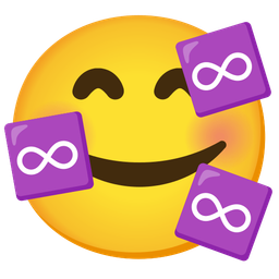 Infinity and Smiling face with hearts