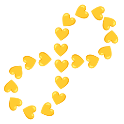infinity and yellow heart