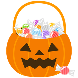 jack-o-lantern and candy