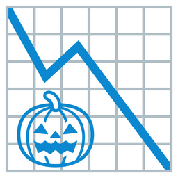 jack-o-lantern and chart decreasing