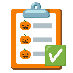 jack-o-lantern and check mark button