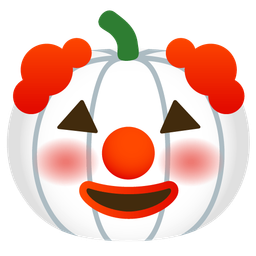 jack-o-lantern and clown face