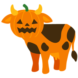 jack-o-lantern and cow face