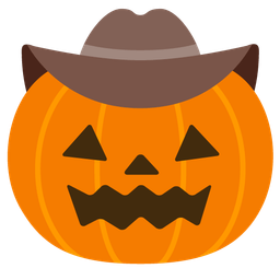 jack-o-lantern and cowboy hat face