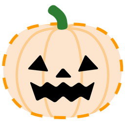 jack-o-lantern and dotted line face