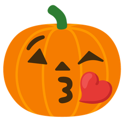 Jack-o-lantern and Face blowing a kiss