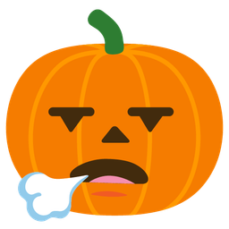 jack-o-lantern and face exhaling