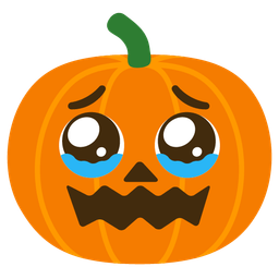 jack-o-lantern and face holding back tears