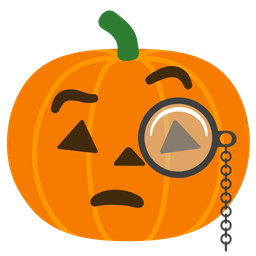 jack-o-lantern and face with monocle