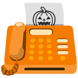 jack-o-lantern and fax machine