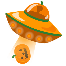 jack-o-lantern and flying saucer