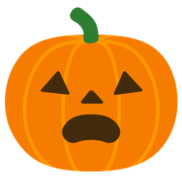 jack-o-lantern and frowning face with open mouth