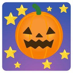 jack-o-lantern and full moon face