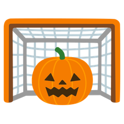 jack-o-lantern and goal net