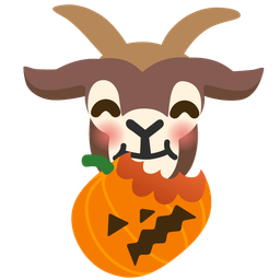 jack-o-lantern and goat