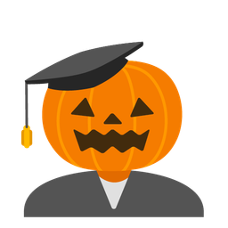 jack-o-lantern and graduation cap