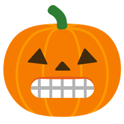 jack-o-lantern and grimacing face