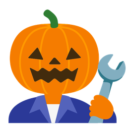 jack-o-lantern and hammer and wrench