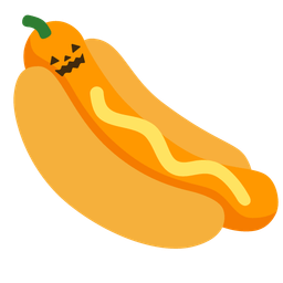 jack-o-lantern and hot dog