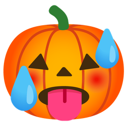 jack-o-lantern and hot face