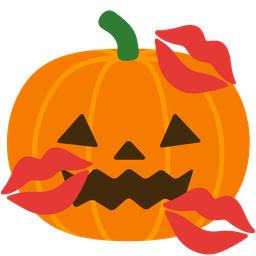 jack-o-lantern and kiss mark