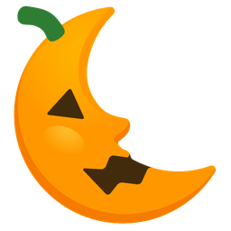 jack-o-lantern and last quarter moon face