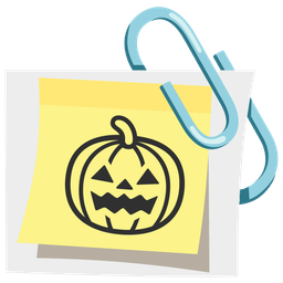 jack-o-lantern and linked paperclips