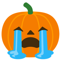 jack-o-lantern and loudly crying face
