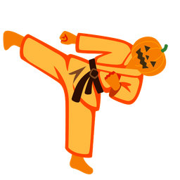 jack-o-lantern and martial arts uniform