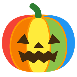 jack-o-lantern and rainbow
