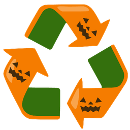 jack-o-lantern and recycling symbol