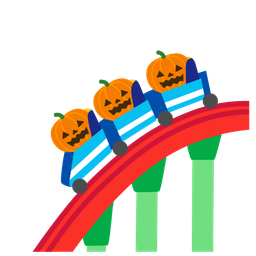jack-o-lantern and roller coaster