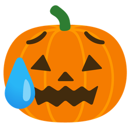 jack-o-lantern and sad but relieved face