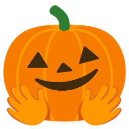 Jack-o-lantern and Smiling face with open hands