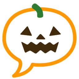 jack-o-lantern and speech balloon