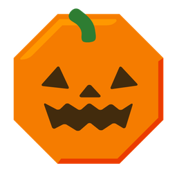 jack-o-lantern and stop sign