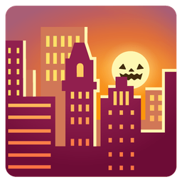 jack-o-lantern and sunset