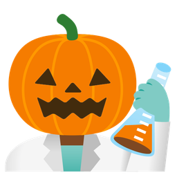 jack-o-lantern and test tube