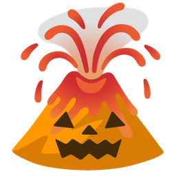 jack-o-lantern and volcano