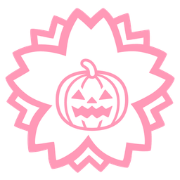 jack-o-lantern and white flower