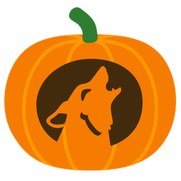 jack-o-lantern and wolf