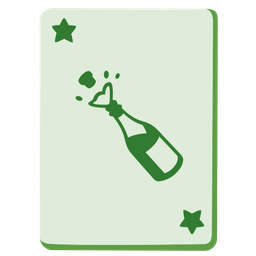 joker and bottle with popping cork