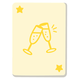 joker and clinking glasses