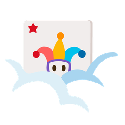 joker and face in clouds