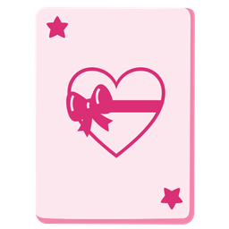 joker and heart with ribbon