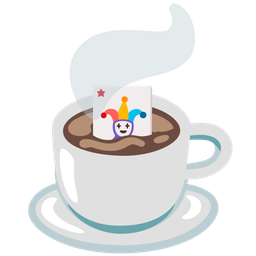 joker and hot beverage