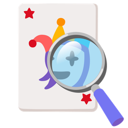 joker and magnifying glass tilted right