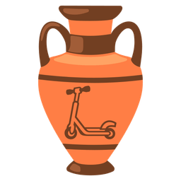 kick scooter and amphora