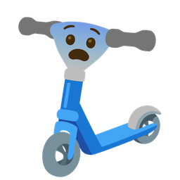 kick scooter and anguished face