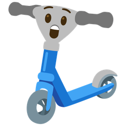 kick scooter and astonished face